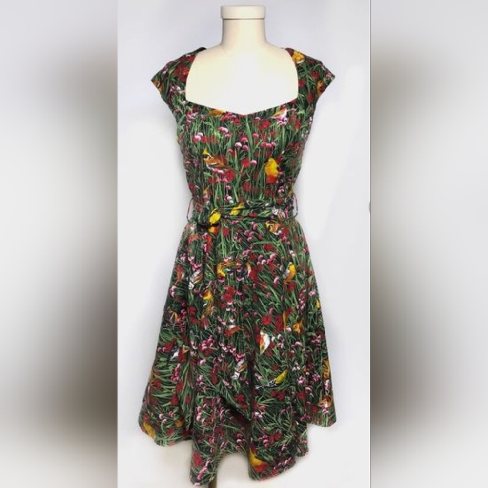 Retrolicious - Bird and Flower Dress - 2X